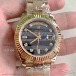 Perfect Replica Rolex Day Date II 41mm Automatic Watch For Sale - Rose Gold Case Wave Dial